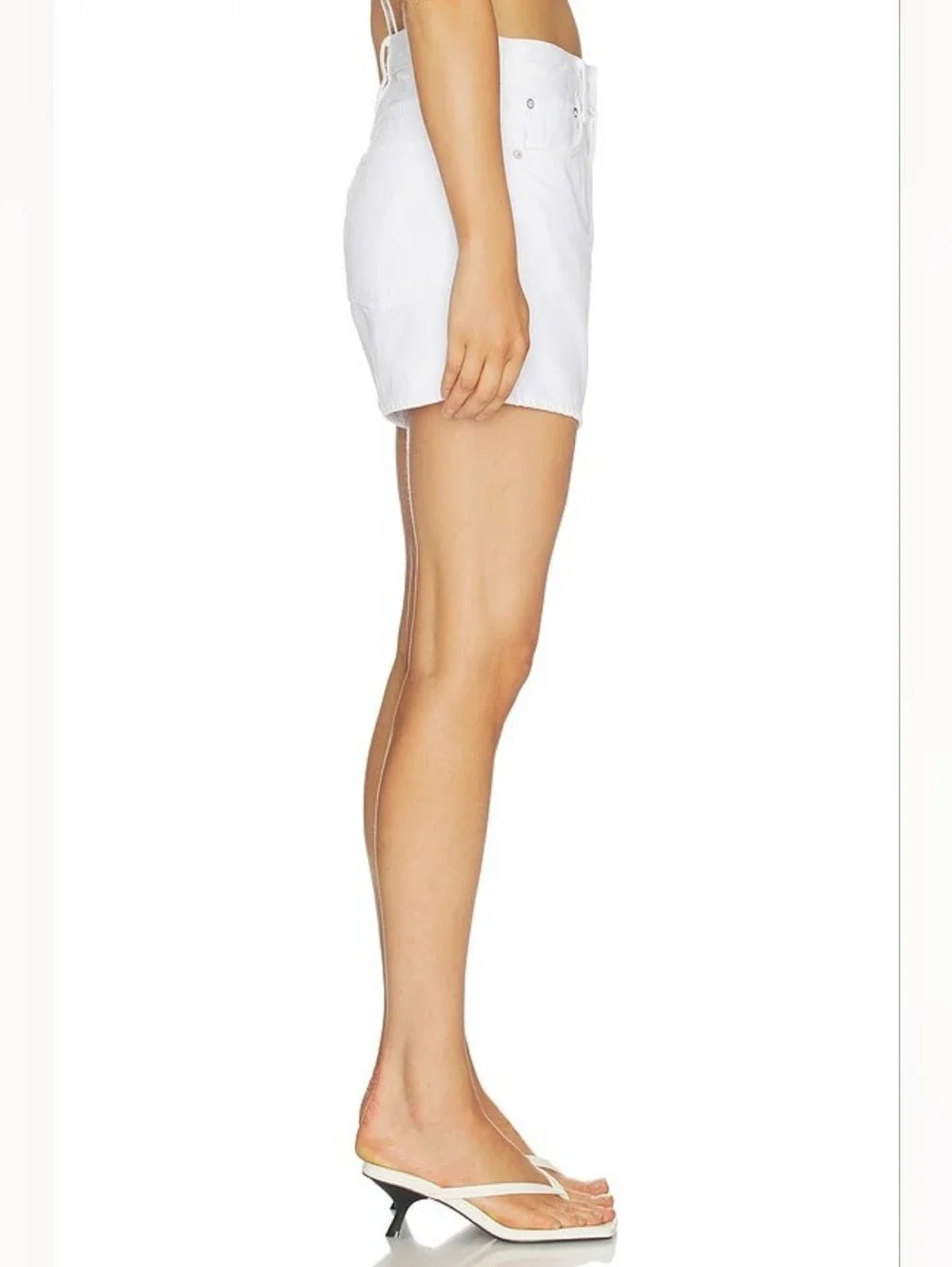 Agolde Parker High Rise Long Shorts White 25